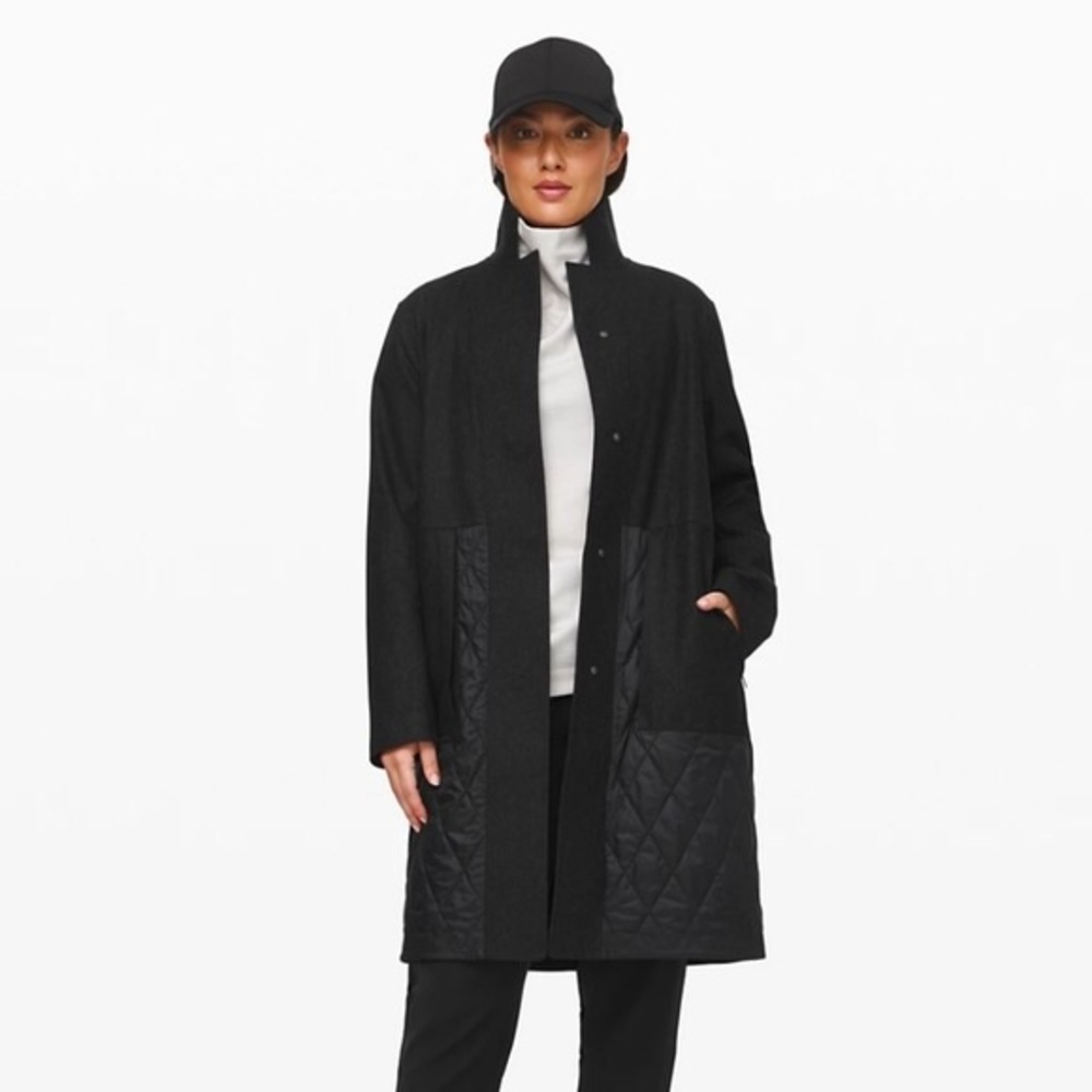 Lululemon Roam Far Wool Coat Waterproof Size 12